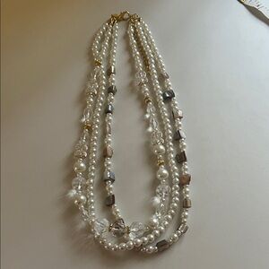 3 for $12 “daydream” Multi-Strand Pearl & Crystal statement Necklace